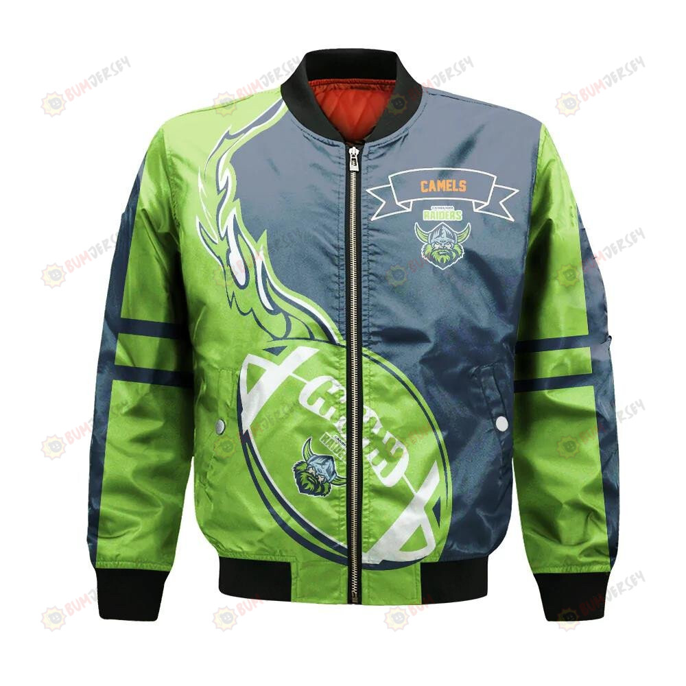 Campbell Fighting Camels Bomber Jacket 3D Printed Flame Ball Pattern