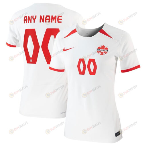 Canada Women's National Team Women 2023/24 Away Stadium Custom Jersey - White