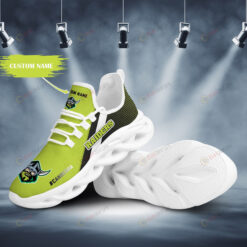 Canberra Raiders Logo Pattern Custom Name 3D Max Soul Sneaker Shoes In Lime