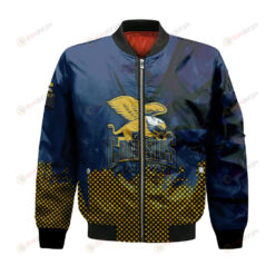 Canisius Golden Griffins Bomber Jacket 3D Printed Basketball Net Grunge Pattern