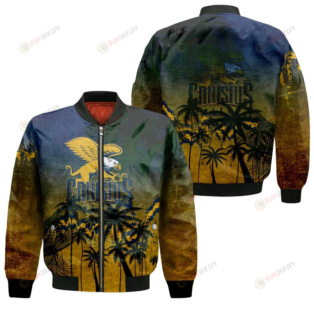 Canisius Golden Griffins Bomber Jacket 3D Printed Coconut Tree Tropical Grunge