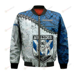 Canterbury-Bankstown Bulldogs Bomber Jacket 3D Printed Grunge Polynesian Tattoo