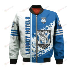 Canterbury-Bankstown Bulldogs Bomber Jacket 3D Printed Logo Pattern In Team Colours