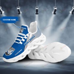 Canterbury Bankstown Bulldogs Logo Custom Name 3D Max Soul Sneaker Shoes In Blue Gray