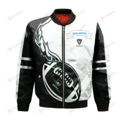 Cape Breton Highlanders Bomber Jacket 3D Printed Flame Ball Pattern