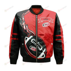 Carleton Ravens Bomber Jacket 3D Printed Flame Ball Pattern