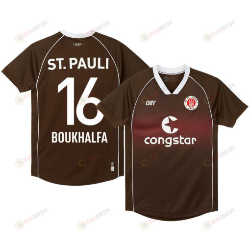 Carlo Boukhalfa 16 FC St. Pauli 2023-24 Home Men Jersey - Brown