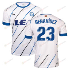 Carlos Benav?dez 23 Deportivo Alav?s 2022-23 Away Jersey - White