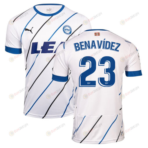 Carlos Benav?dez 23 Deportivo Alav?s 2022-23 Away Jersey - White