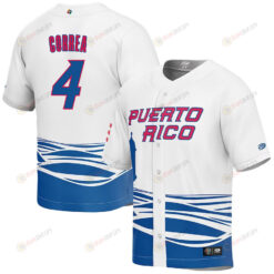 Carlos Correa 4 Puerto Rico Baseball 2023 World Baseball Classic Jersey - White