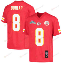 Carlos Dunlap 8 Kansas City Chiefs Super Bowl LVII Champions Youth Jersey - Red