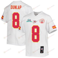 Carlos Dunlap 8 Kansas City Chiefs Super Bowl LVII Champions Youth Jersey - White