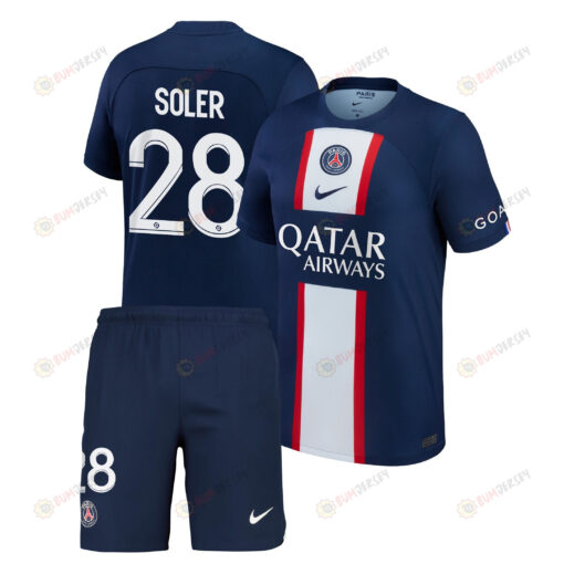 Carlos Soler 28 Paris Saint-Germain Home Kit 2022-23 Men Jersey - Blue