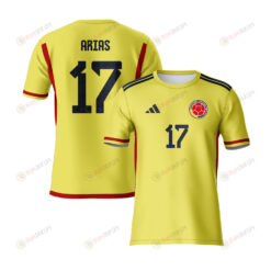 Carolina Arias 17 Colombia 2023 Youth Home Jersey - Yellow - All Over Printed Jersey