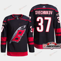 Carolina Hurricanes Andrei Svechnikov 37 Black 25th Anniversary 2022-23 Home Jersey