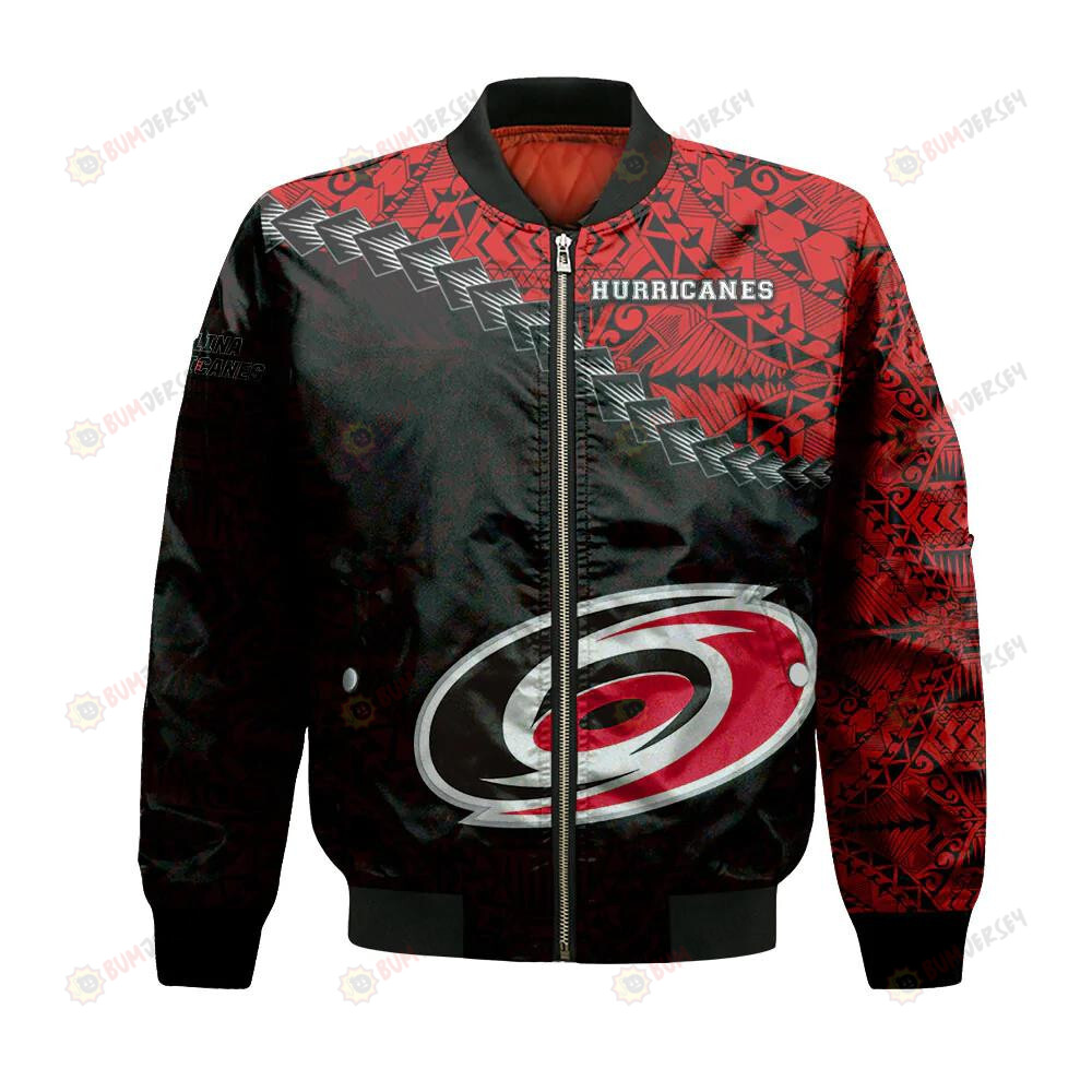 Carolina Hurricanes Bomber Jacket 3D Printed Grunge Polynesian Tattoo