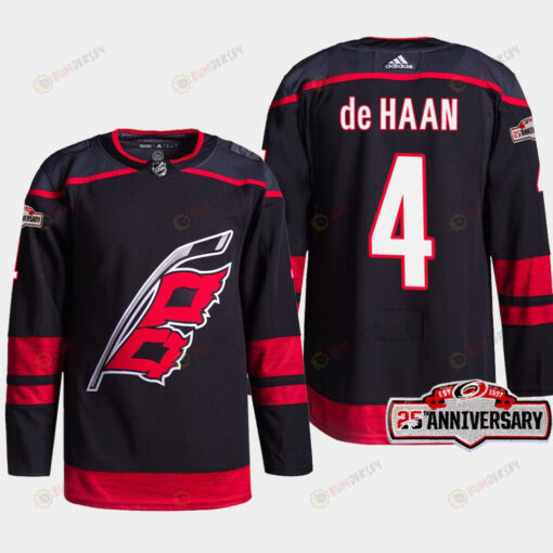 Carolina Hurricanes Calvin De Haan 4 Black 2022-23 Home Jersey