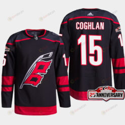 Carolina Hurricanes Dylan Coghlan 15 Black 25th Anniversary 2022-23 Home Jersey