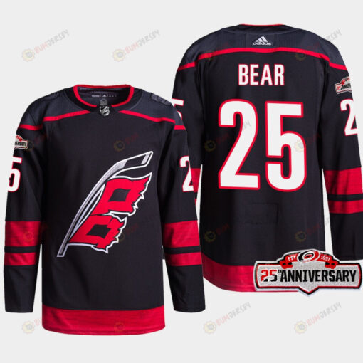 Carolina Hurricanes Ethan Bear 25 Black 25th Anniversary 2022-23 Home Jersey