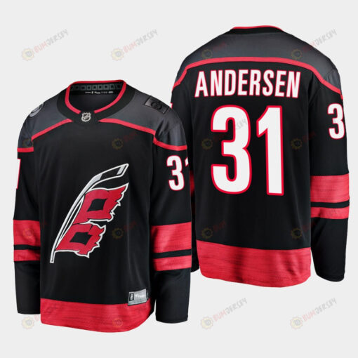 Carolina Hurricanes Frederik Andersen 31 2022-23 Primary Home Black Jersey Breakaway Player