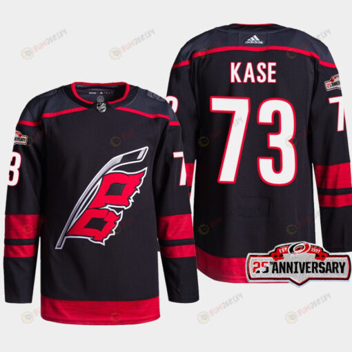 Carolina Hurricanes Ondrej Kase 73 Black 25th Anniversary 2022-23 Home Jersey