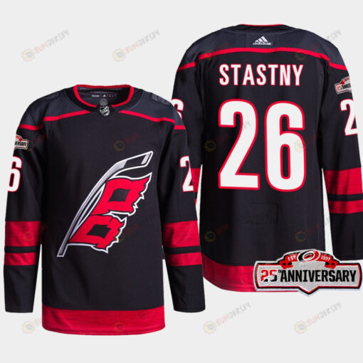 Carolina Hurricanes Paul Stastny 26 Black 25th Anniversary 2022-23 Home Jersey