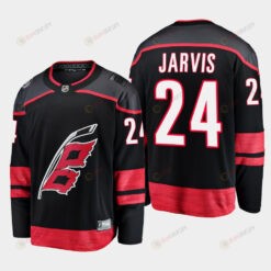 Carolina Hurricanes Seth Jarvis 2022-23 Primary Home Black 24 Jersey Breakaway Player