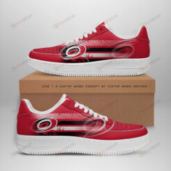 Carolina Hurricanes Shadow Logo Stripe Pattern Air Force 1 Printed In Red