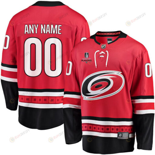 Carolina Hurricanes Stanley Cup 2023 Playoffs Patch Home Breakaway Custom Men Jersey - Red