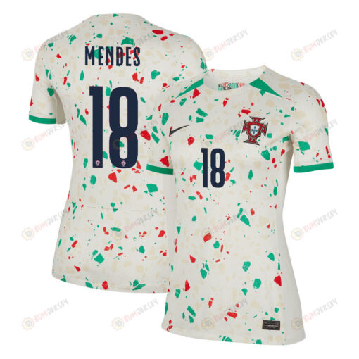 Carolina Mendes 18 Portugal Women's National Team 2023-24 World Cup Away Women Jersey