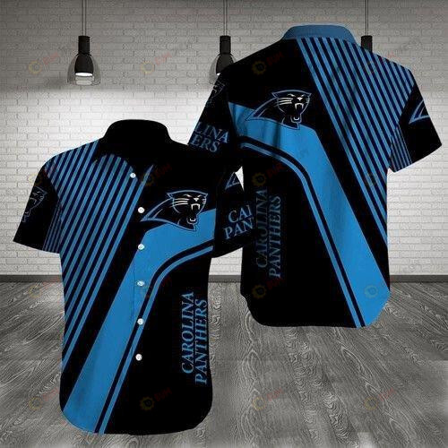 Carolina Panthers Blue Black Curved Hawaiian Shirt