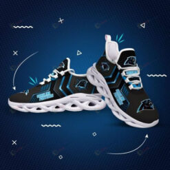 Carolina Panthers Blue Stripe 3D Max Soul Sneaker Shoes In Black