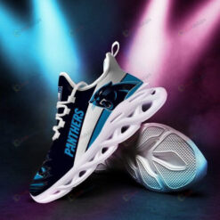 Carolina Panthers Blue White Stripe 3D Max Soul Sneaker Shoes In Black