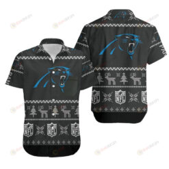 Carolina Panthers Christmas On Black ??Hawaiian Shirt