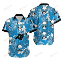 Carolina Panthers Coconut Leaves And Skulls ??3D Printed Hawaiian Shirt