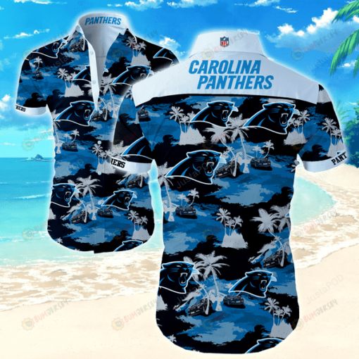 Carolina Panthers Coconut Tree ??3D Printed Hawaiian Shirt