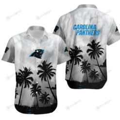 Carolina Panthers Coconut Tree Pattern ??3D Printed Hawaiian Shirt