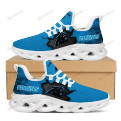 Carolina Panthers Cracked Design Pattern Custom Name 3D Max Soul Sneaker Shoes