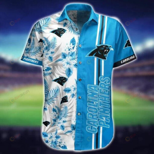 Carolina Panthers Curved Hawaiian Shirt