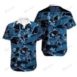 Carolina Panthers Curved Hawaiian Shirt Blue Black