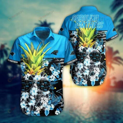 Carolina Panthers Curved Hawaiian Shirt Pineapple