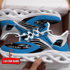 Carolina Panthers Custom Name 3D Max Soul Sneaker Shoes In Blue