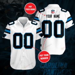 Carolina Panthers Custom Name And Number Curved Hawaiian Shirt In White