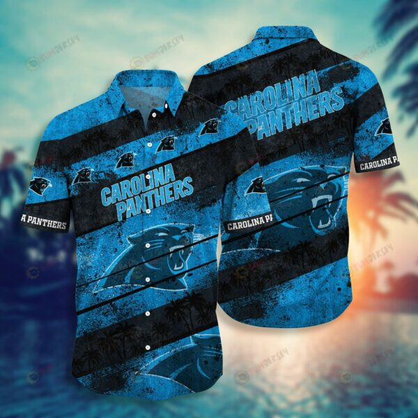 Carolina Panthers Distressed ??3D Printed Hawaiian Shirt