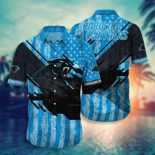 Carolina Panthers Flag American Distressed ??Hawaiian Shirt