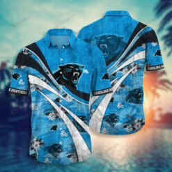 Carolina Panthers Floral Distressed ??3D Printed Hawaiian Shirt