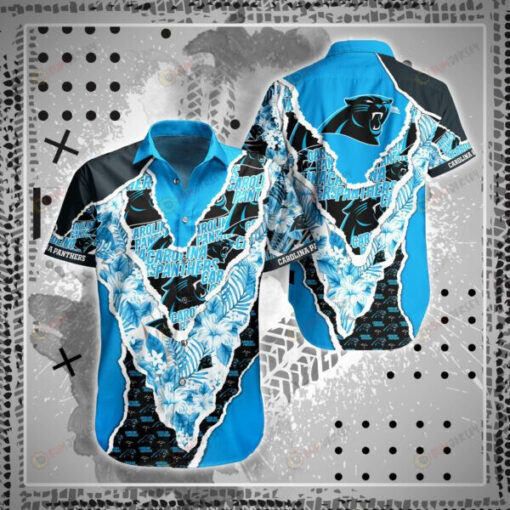 Carolina Panthers Floral Summer ??3D Printed Hawaiian Shirt