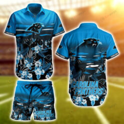 Carolina Panthers Floral Summer Set ??3D Printed Hawaiian Shirt