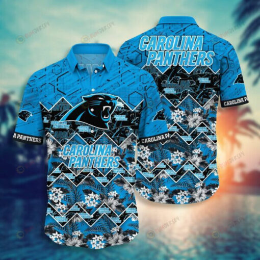 Carolina Panthers Flower ??3D Printed Hawaiian Shirt