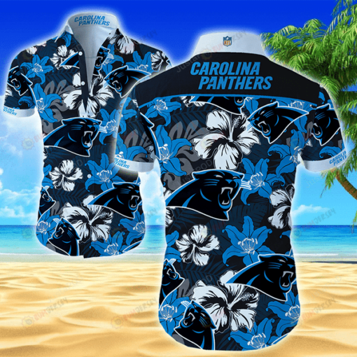 Carolina Panthers Flower Logo Pattern ??3D Printed Hawaiian Shirt